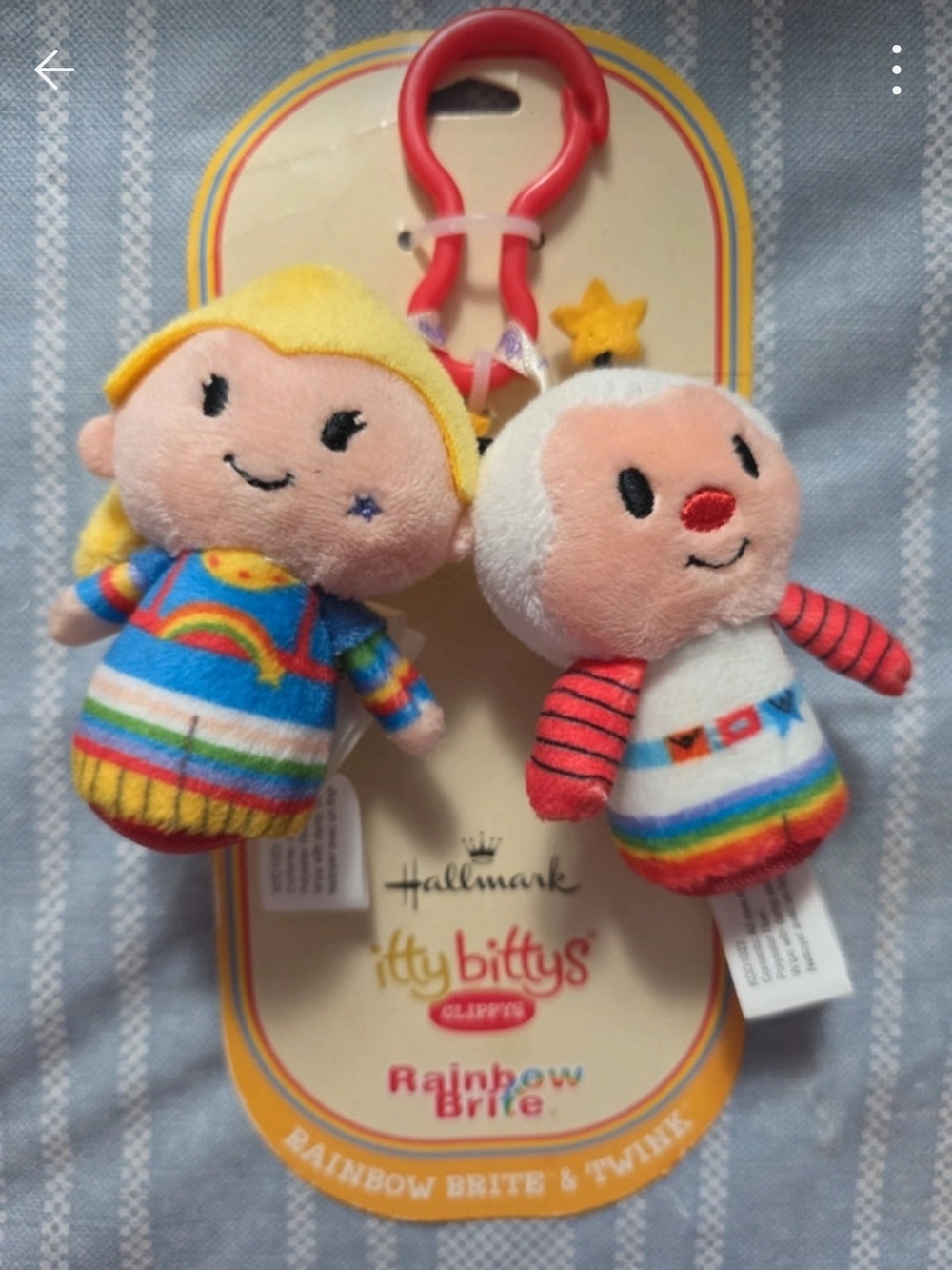 Hallmark Itty Bittys Rainbow Brite Plush Clip-On Duo - Rainbow & Twink